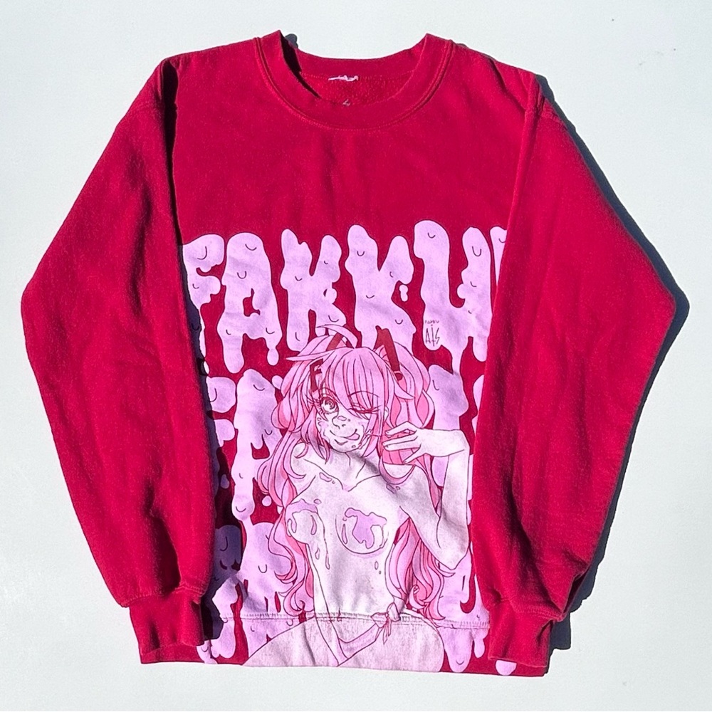 Fakku Anime Red Crewneck Sweatshirt Officially Licensed Size Men’s Small